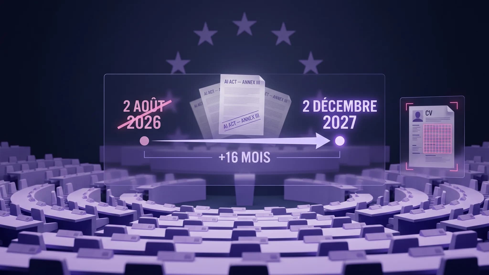 AI Act repoussé à décembre 2027 : impact côté candidat