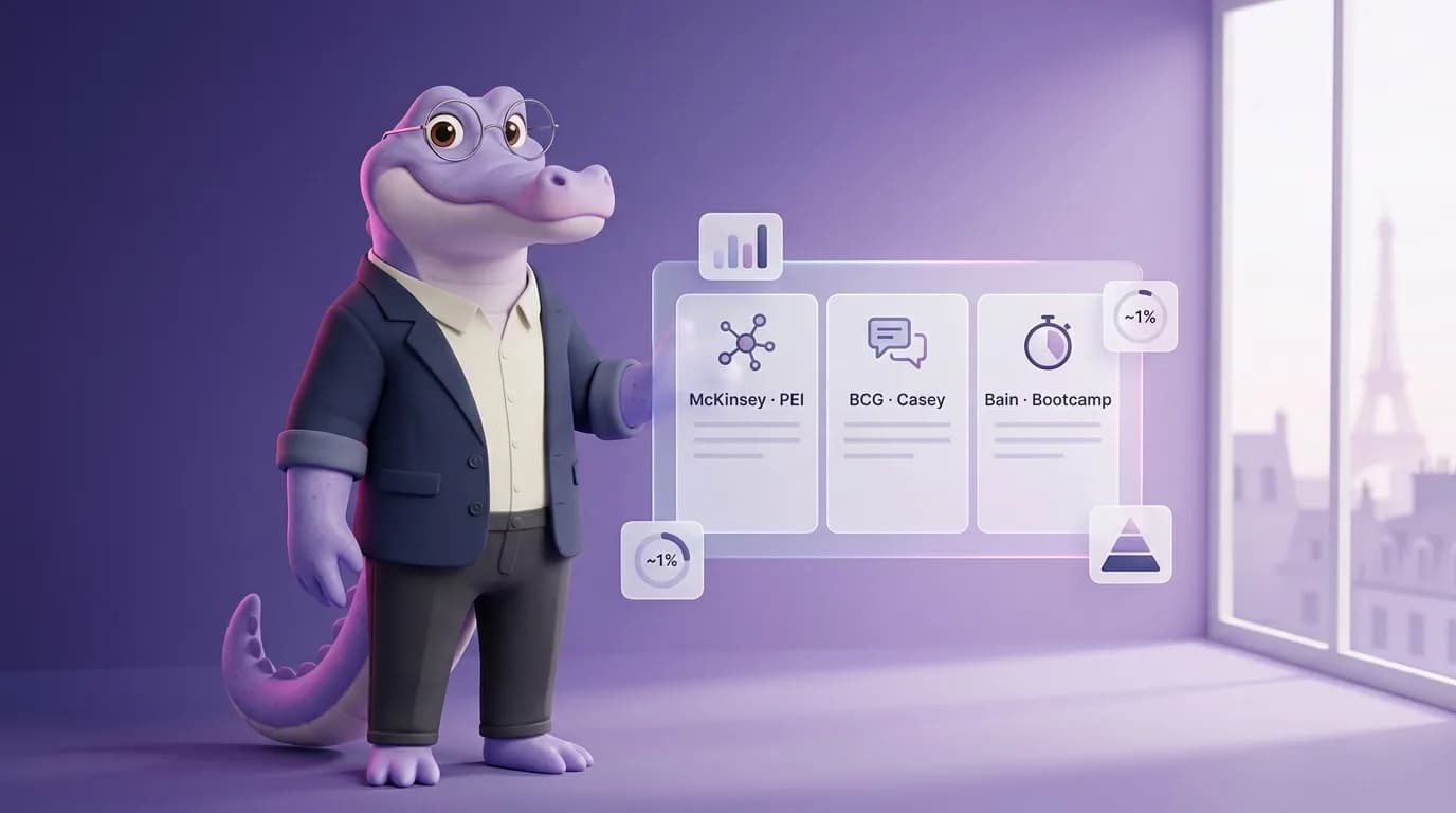 Entretien MBB France 2026 : la grille McKinsey / BCG / Bain (PEI Connection, Casey, Bootcamp)