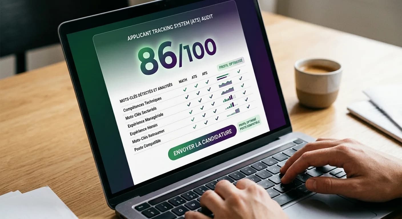 Candidat faisant un audit ATS de son CV avant de postuler