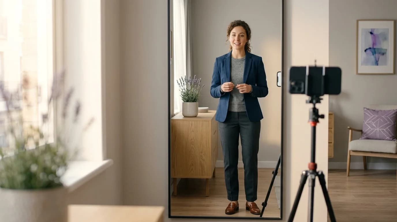 Candidate practicing interview answers out loud